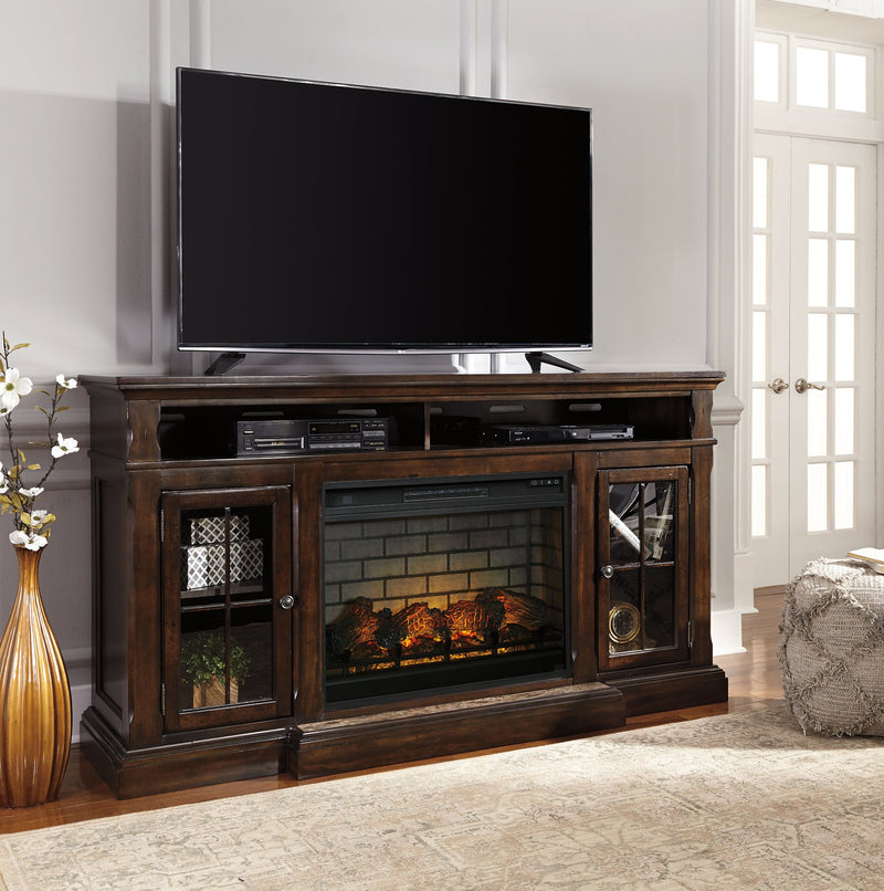 Roddinton 74" TV Stand with Electric Fireplace image