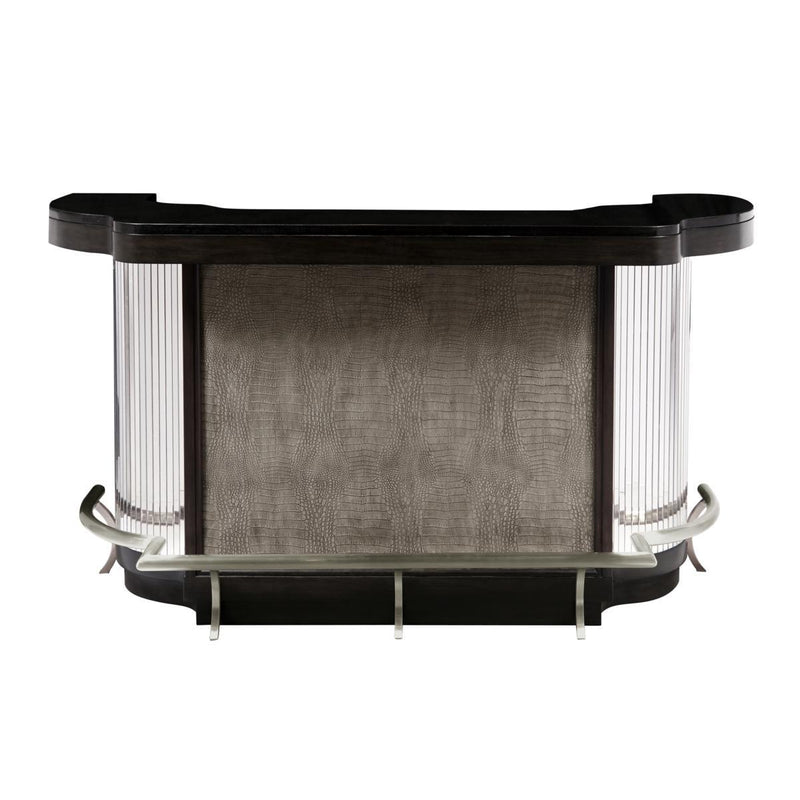 Pilaski Contemporary Mirror Accent Home Bar in Textured Grey and Black D228-BAR-K2 image