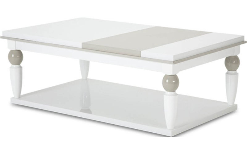 AICO Sky Tower Cocktail Table in White Cloud 9025601-108 image