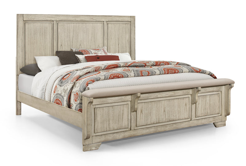 New Classic Furniture Ashland California King Panel Bed in Rustic White B923W-110;B923W-120;B923W-230 image