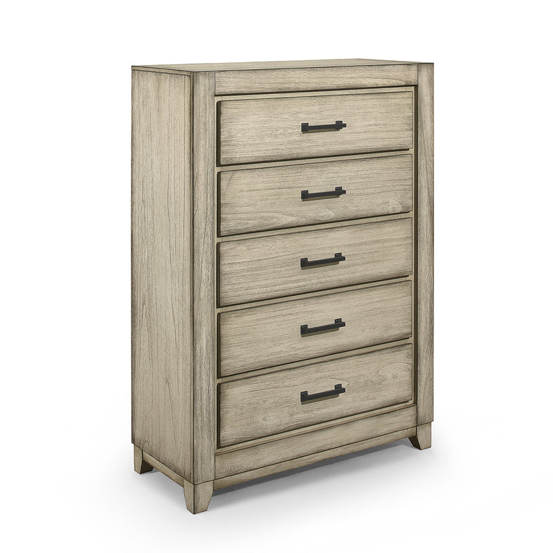 New Classic Furniture Ashland 5 Drawer Chest in Rustic White B923W-070 image