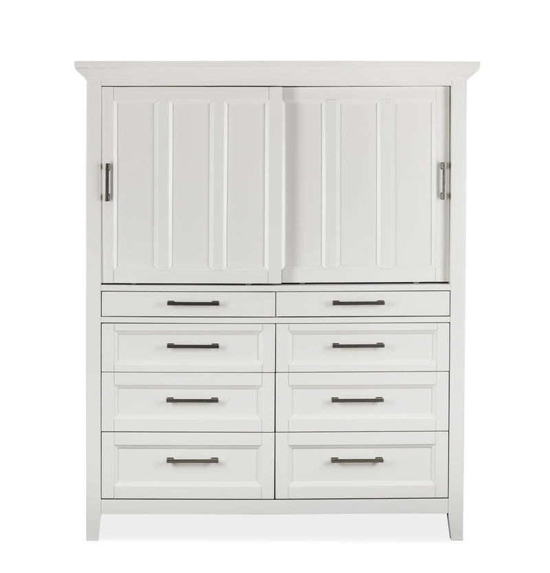 Magnussen Furniture Hadley Grove Sliding Door Chest in Dove White B4991-13 image