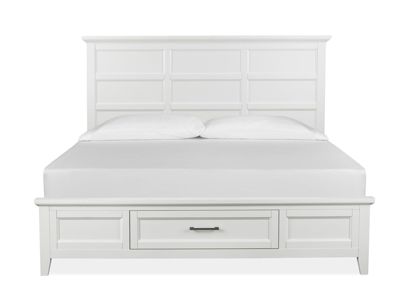 Magnussen Furniture Hadley Grove California King Panel Storage Bed in Dove White image
