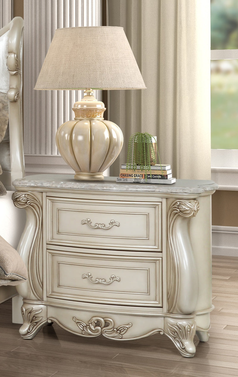 New Classic Furniture Monique Nightstand W/ Marble Top in Pearl B992-040M image