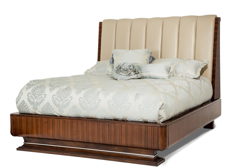 Aico Cloche Queen Channel Tufted Bed in Bourbon 10000QNT4-32 CLOSEOUT image
