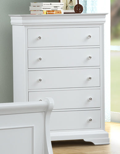 New Classic Furniture Versaille 5 Drawer Chest in White BH1040W-070 image