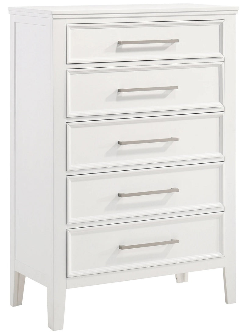New Classic Furniture Andover 5 Drawer  Chest  in White B677W-070 image