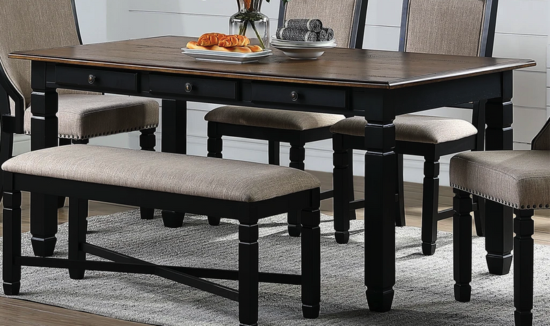 New Classic Furniture Prairie Point 6 Drawer Rectangular Dining Table in Black D058B-10PROMO image