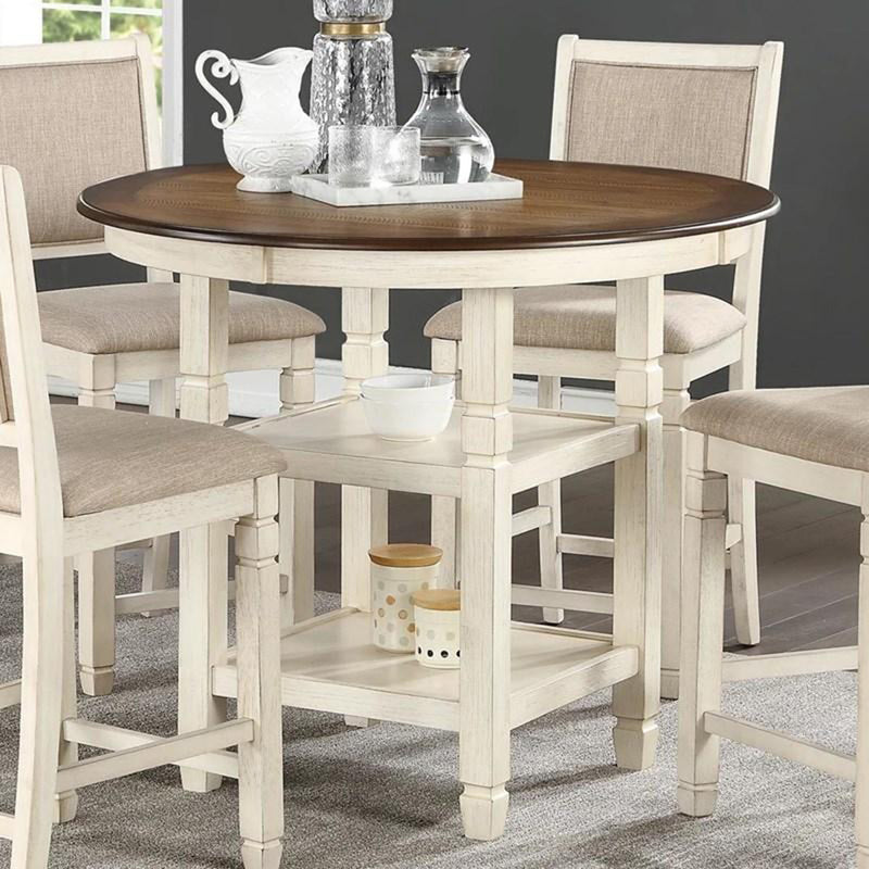 New Classic Furniture Prairie Point Round Counter Height Table in White D058W-13 image