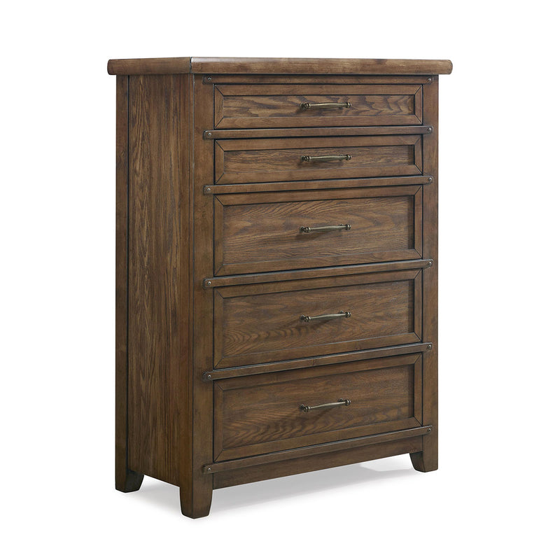 New Classic Furniture Fairfax 5 Drawer Lift Top Chest in Medium Oak B704-070 image
