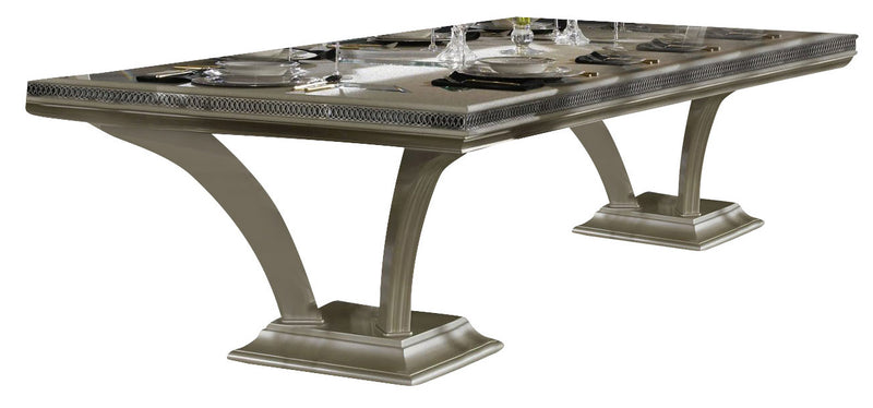 AICO Hollywood Swank Rectangular Dining Table in Pearl Caviar image