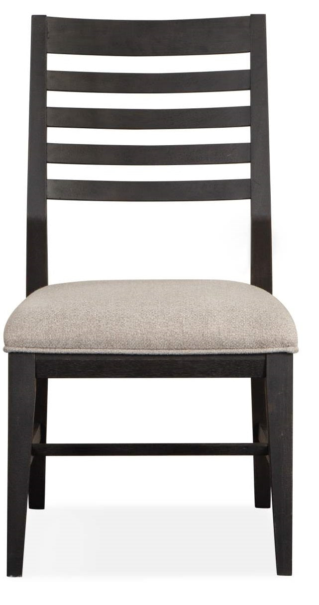 Magnussen Furniture Wentworth Village Side Chair w/Upholstered Seat in Sandblasted Oxford Black (Set of 2) image