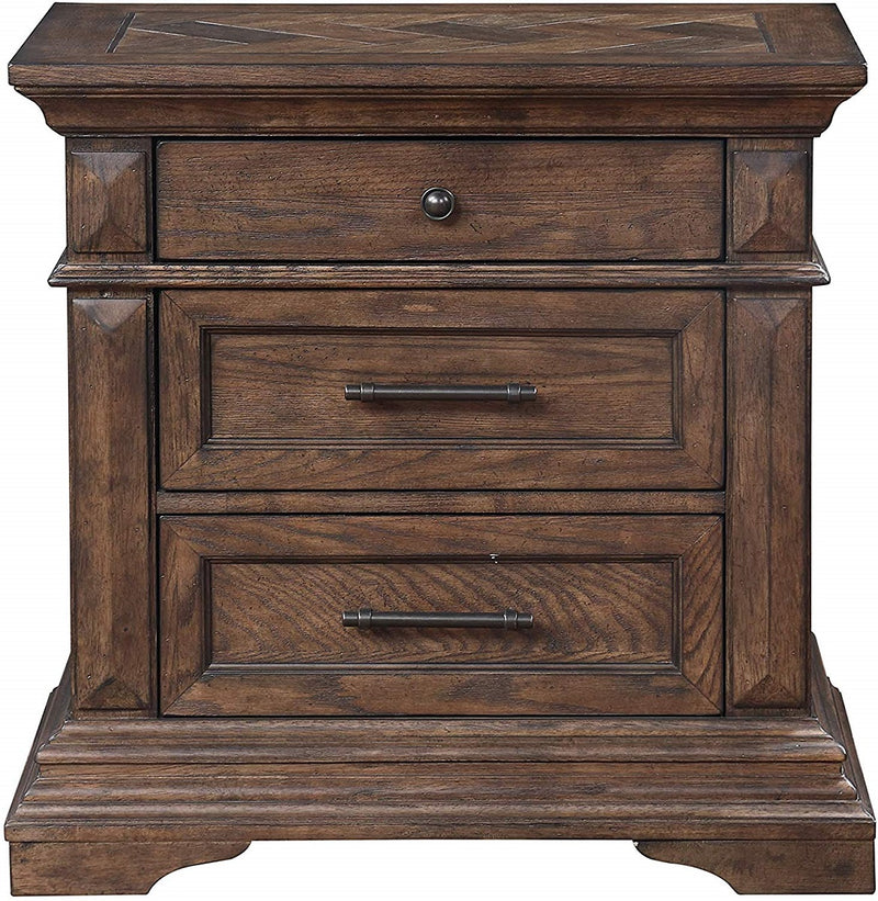 New Classic Furniture Mar Vista 3 Drawer Nightstand in Brushed Walnut B658-040 image