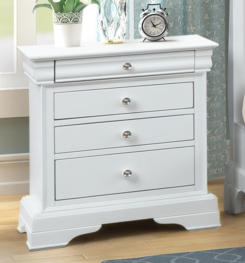 New Classic Furniture Versaille 4 Drawer Nightstand in White BH1040W-040 image