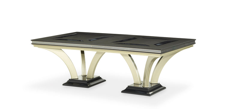 AICO Hollywood Swank Rectangular Dining Table in Caviar image