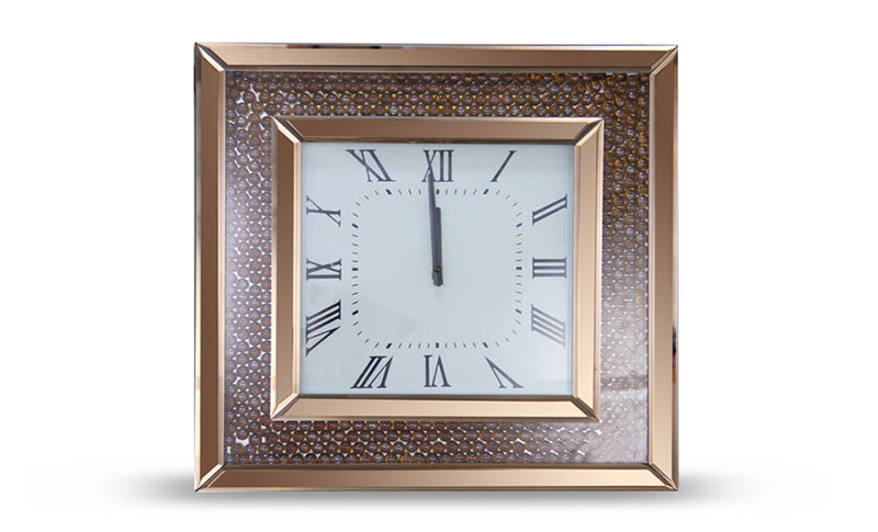 AICO Montreal Square Clock w/Rose Gold Trim FS-MNTRL-5048 image