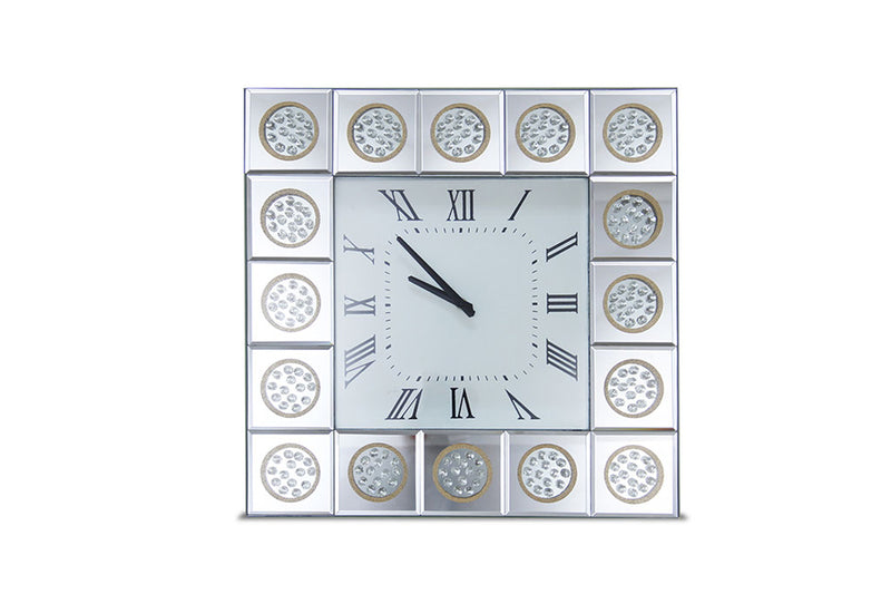 AICO Montreal Square Wall Clock w/Crystal Accents FS-MNTRL277 image