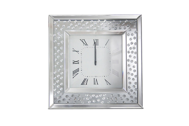 AICO Montreal Square Wall Clock w/Crystal Accents FS-MNTRL280 image