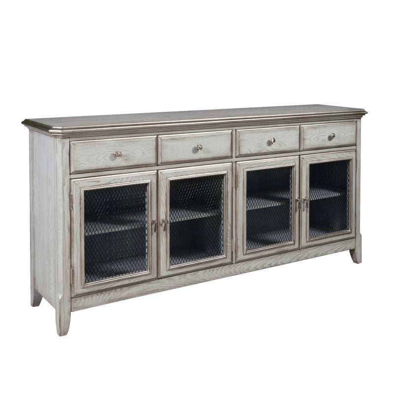 Pulaski Farmhouse Credenza with Wire Mesh Door Inserts in Soft Periwinkle Blue D153-132 image