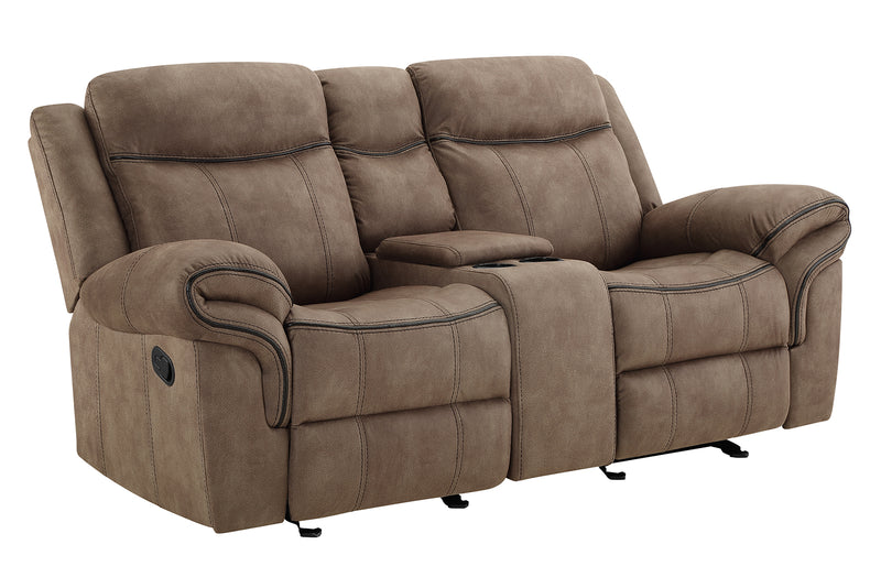 New Classic Furniture Harley Glider Console Loveseat with Power Footrest in Light Brown U4220-25P1-LBW image