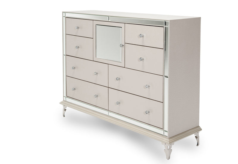 AICO Hollywood Loft Upholstered Dresser in Frost image