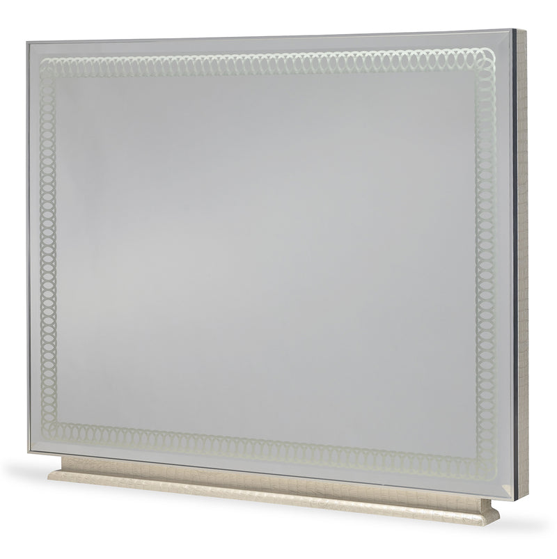 AICO Hollywood Swank Rectangular Dresser Mirror in Crystal Croc 03060R-09 image