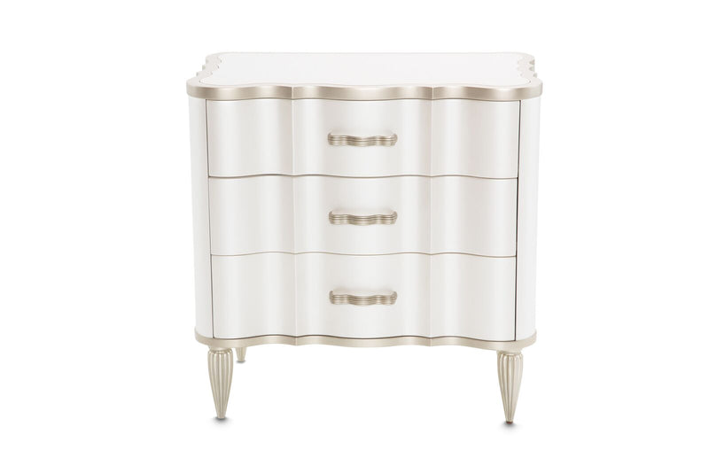 AICO London Place Nightstand in Creamy Pearl 9004040-112 image