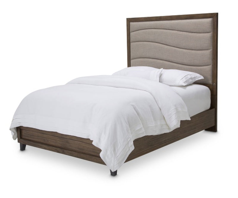 AICO Del Mar Sound King Panel Bed with Fabric Insert in Boardwalk KI-DELM014EK-215 image