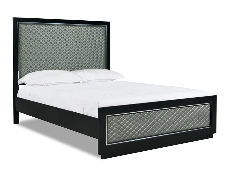 New Classic Furniture Luxor King Panel Bed in Black/Silver B2025-110;B2025-120;B2025-330 image