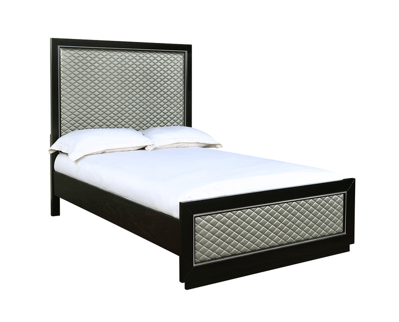 New Classic Furniture Luxor Full Panel Bed in Black/Silver B2025-410;B2025-420;B2025-530 image