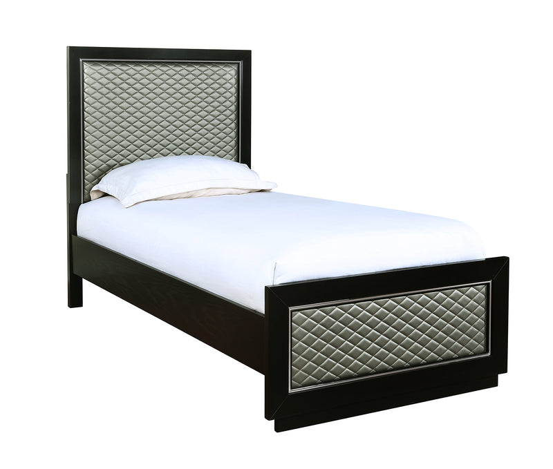 New Classic Furniture Luxor Twin Panel Bed in Black/Silver B2025-510;B2025-520;B2025-530 image