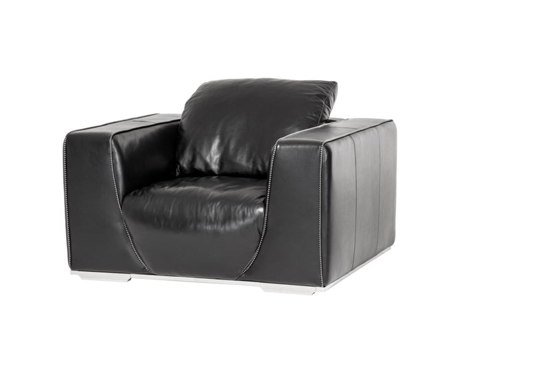 AICO Mia Bella Sophia Leather Chair in Onyx MB-SOPHI35-ONX-13 CLOSEOUT image