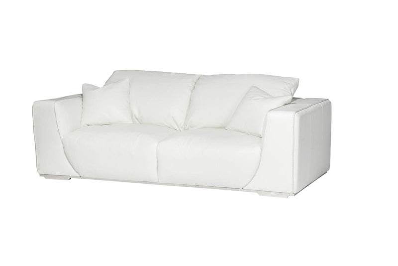 AICO Mia Bella Sophia Leather Standard Sofa in White MB-SOPHI15-WHT-13 image