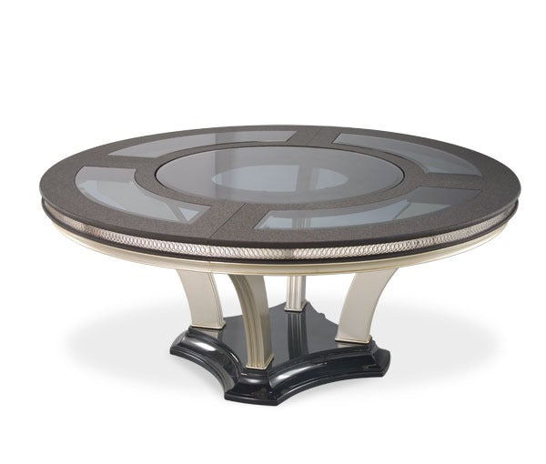 AICO Hollywood Swank Round Dining Table in Caviar image