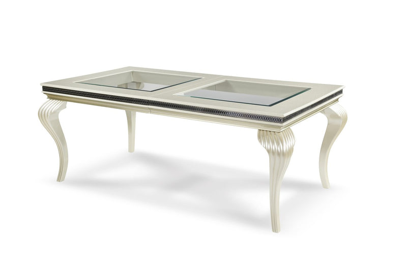 AICO Hollywood Swank Leg Dining Table in Pearl Caviar image