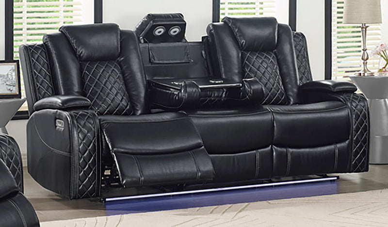 New Classic Furniture Orion Sofa with Power Headrest and Footrest in Black U1769-30P2-BLK image