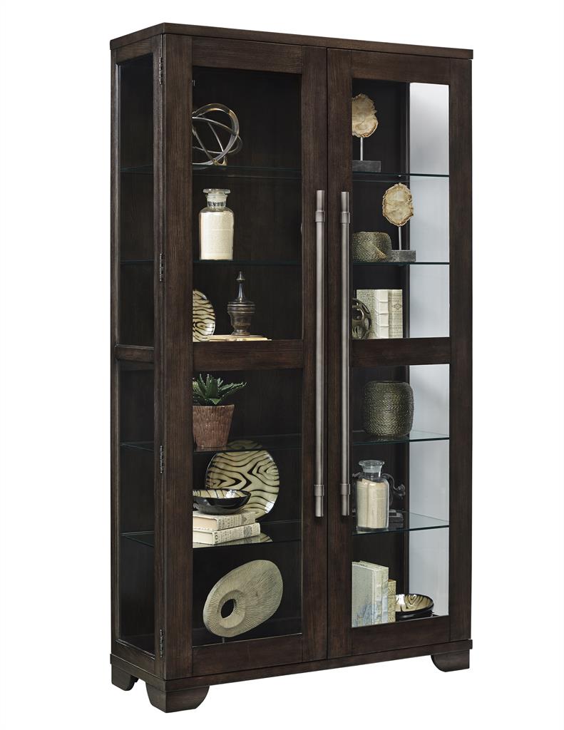 Pulaski Double Door 5 Shelf Curio Cabinet in Oak Brown P021585 image