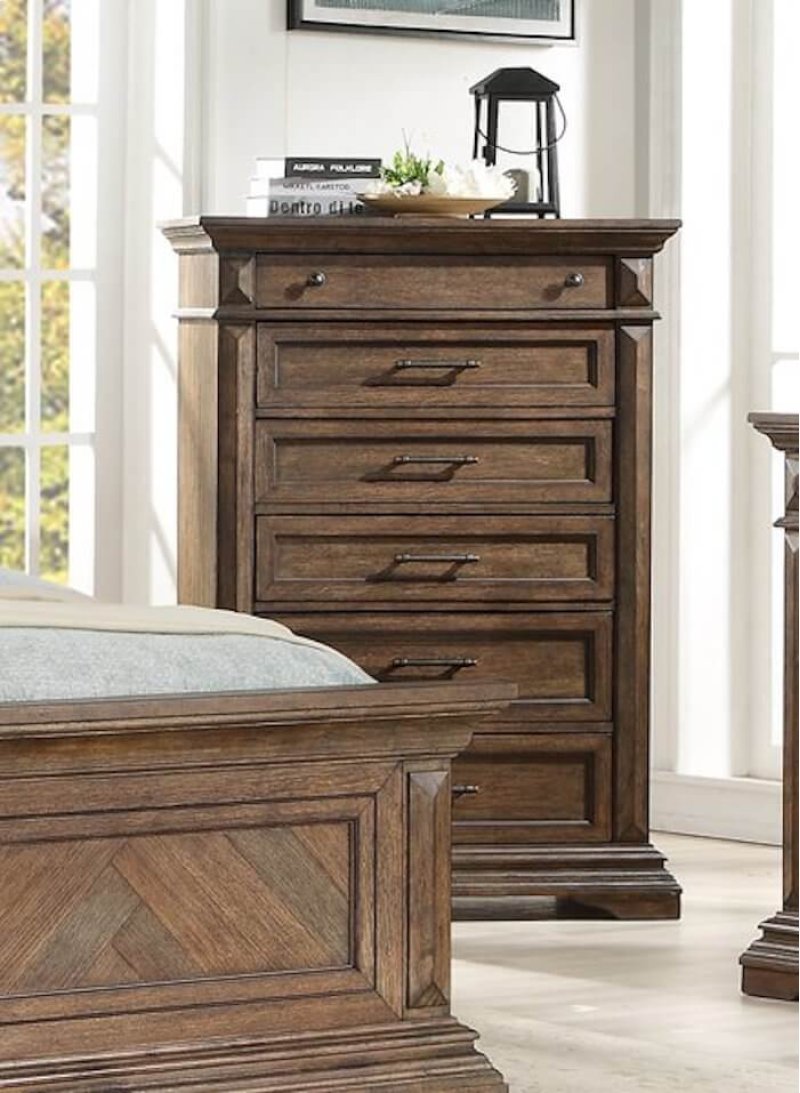 New Classic Furniture Mar Vista 6 Drawer Chest in Brushed Walnut B658-070 image