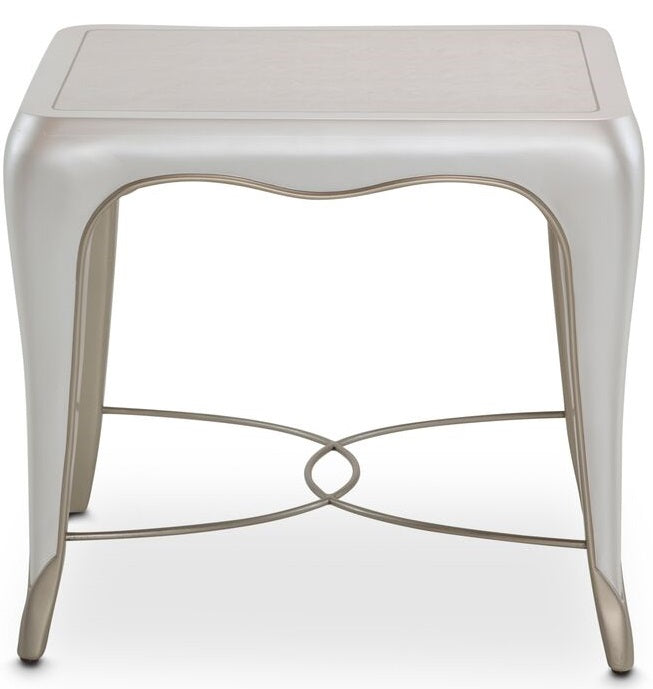 AICO Furniture London Place End Table in Creamy Pearl image