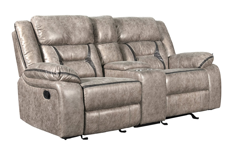 New Classic Furniture Roswell Dual Recliner Console Loveseat in Pewter U4227-25-PTR image
