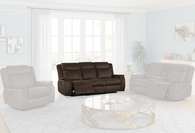 New Classic Cavett Sofa with Dual Recliner in Cocoa U9525-30-COC image
