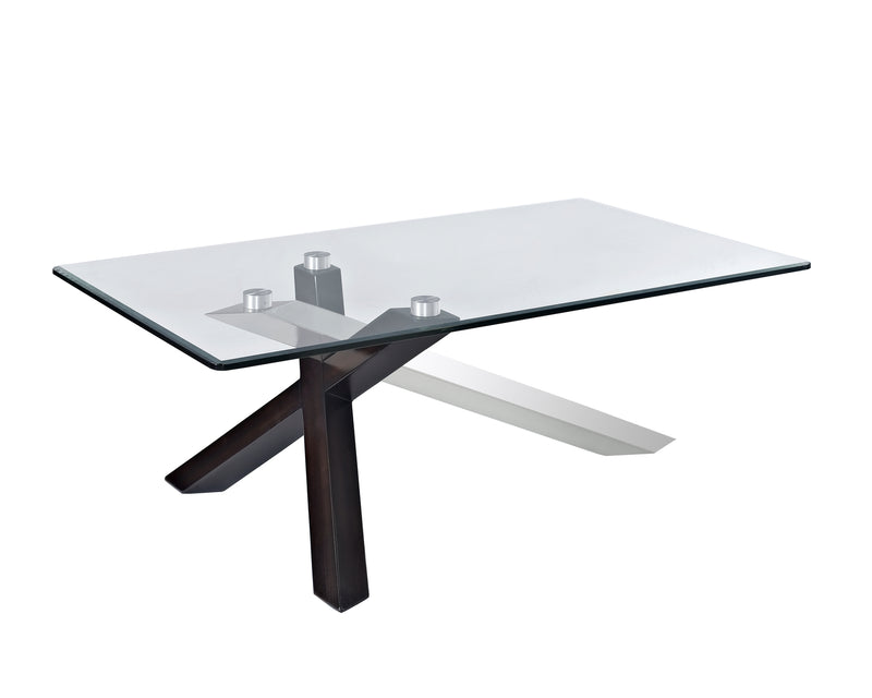 Magnussen Furniture Verge Rectangular Cocktail Table in Deep Espresso and Stainless Steel T2775-43 image