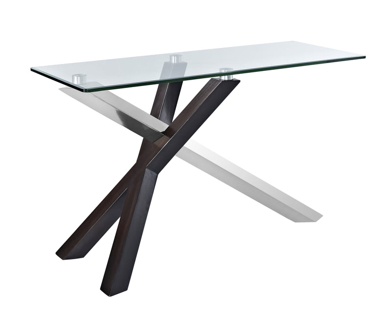 Magnussen Furniture Verge Rectangular Sofa Table in Deep Espresso and Stainless Steel T2775-73 image