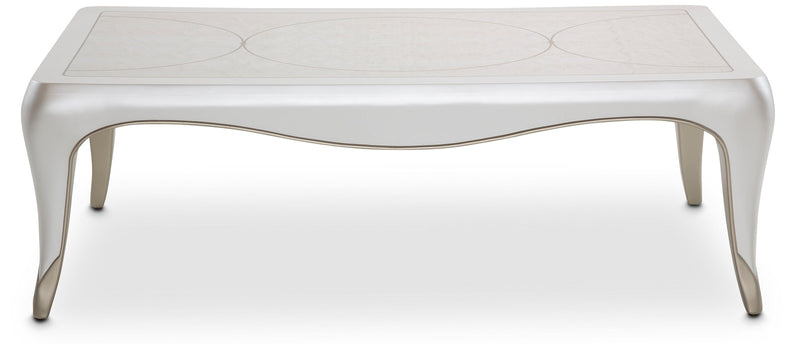 AICO Furniture London Place Cocktail Table in Creamy Pearl image