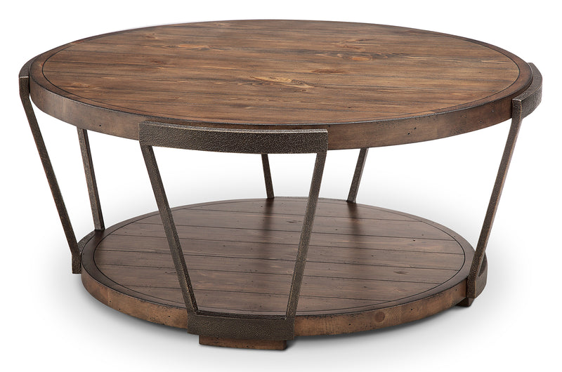 Magnussen Yukon Round Cocktail Table in Bourbon and Aged Iron T4405-45 image