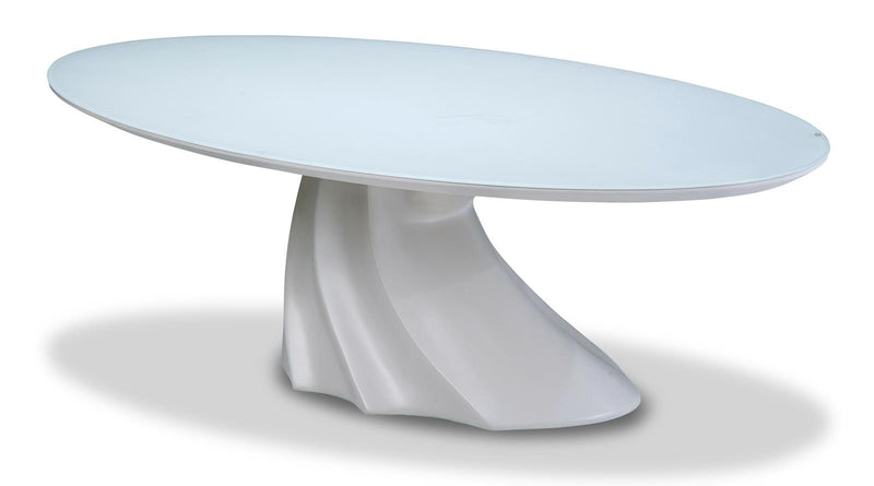 Aico Trance Cosmo Oval Cocktail Table in Off-White TR-COSMO201 image