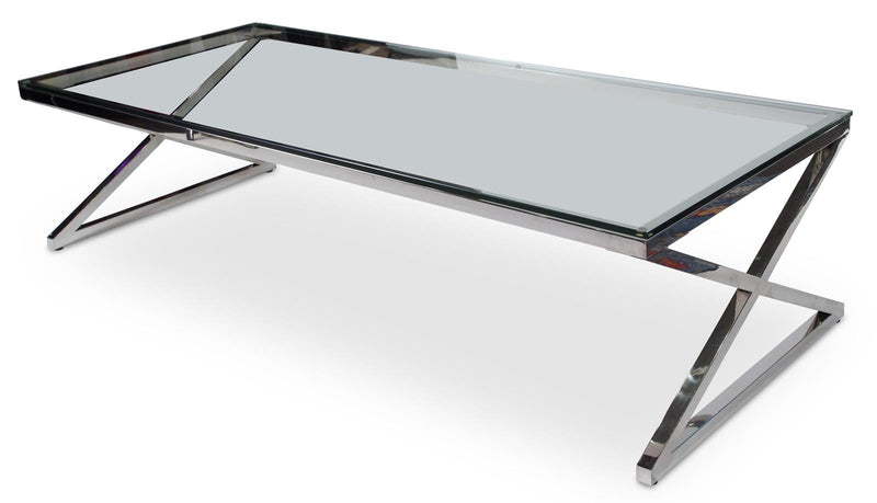 Aico Trance Stacy Rectangular Cocktail Table with Stainless Steel Legs TR-STACY201S image