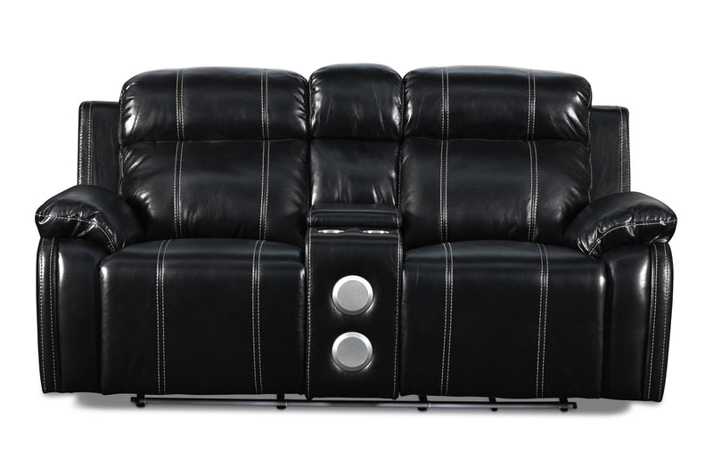 New Classic Fusion Console Loveseat with Power Foot Rest in Ebony U3969-25P1-EBY image