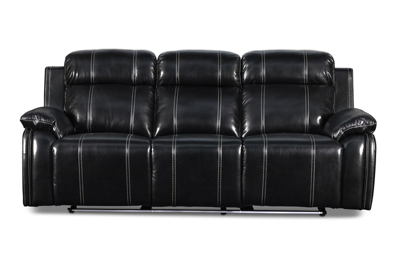 New Classic Fusion Dual Recliner Sofa with Power Foot Rest in Ebony U3969-30P1-EBY image