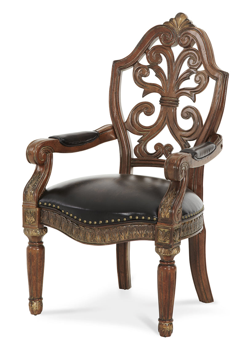 AICO Villa Valencia Arm Chair in Classic Chestnut 72004A-55 (Set of 2) image